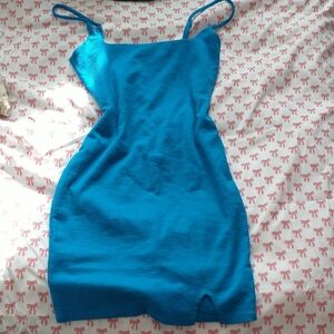 Fashion Nova Teal and Pink Bow Pattern Top